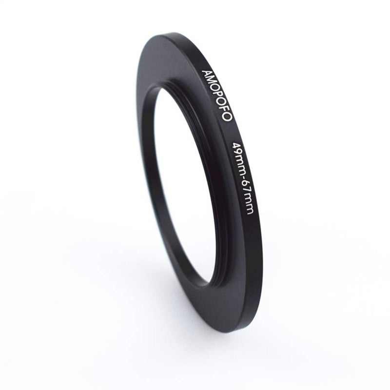 Amopofo Metal Step Up Ring Adapter 49mm to 67mm Step-Up Lens Adapter Ring for Filters, Made of CNC Machined Space Aluminum with Matte Black Electroplated Finish - Image 1